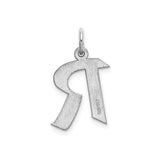 Sterling Silver Letter R Pendant with Bold Block Font Design, Unisex Charm