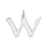 Sterling Silver Initial W Pendant Charm, Block Letter Design, Unisex Jewelry Accessory