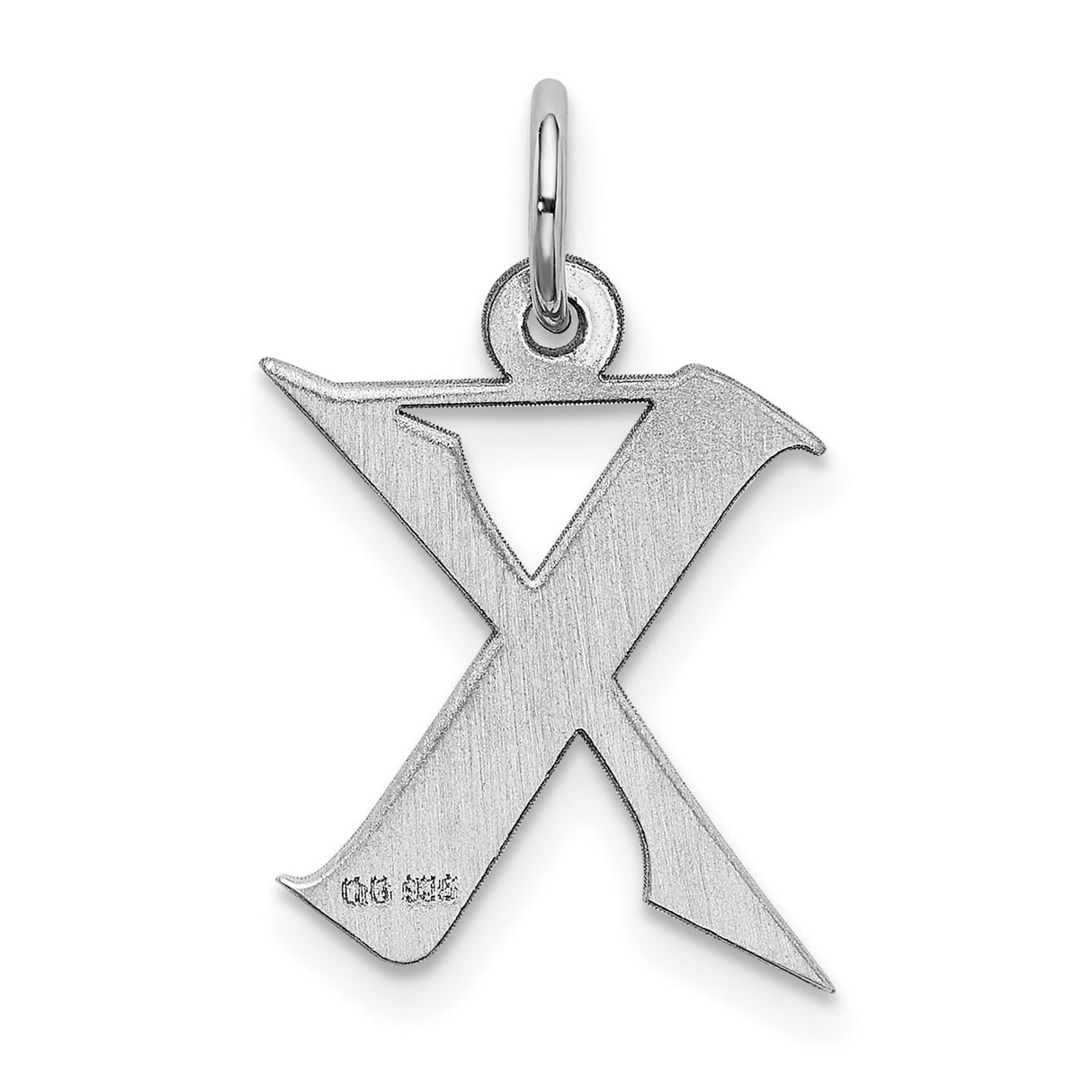 Artisan Block Letter X Initial Charm Pendant in Real 925 Sterling Silver