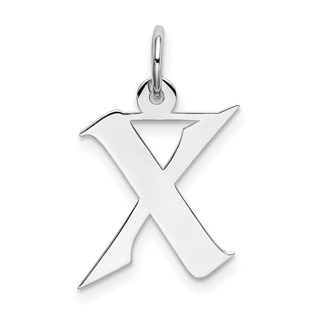 Artisan Block Letter X Initial Charm Pendant in Real 925 Sterling Silver