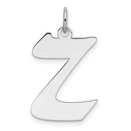 Artisan Block Letter Z Initial Charm Pendant in Real 925 Sterling Silver