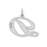 Sterling Silver Script Initial D Pendant, Cursive Letter Charm, Minimalist Monogram Jewelry