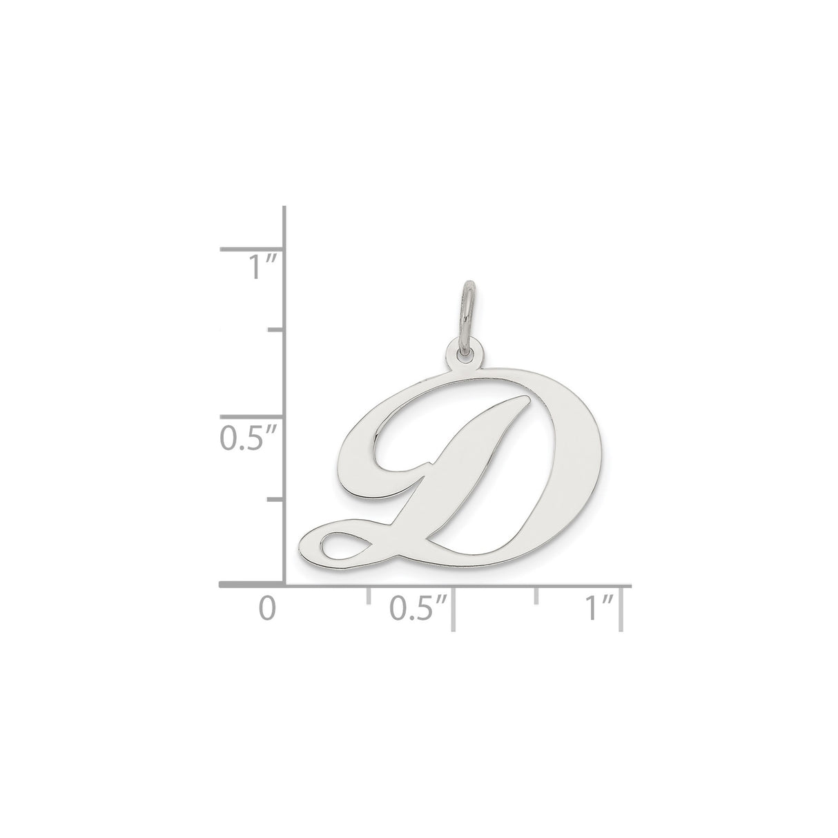 Sterling Silver Script Initial D Pendant, Cursive Letter Charm, Minimalist Monogram Jewelry