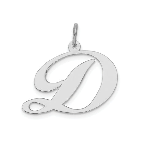 Sterling Silver Script Initial D Pendant, Cursive Letter Charm, Minimalist Monogram Jewelry