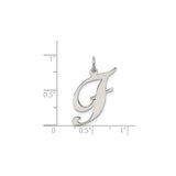Sterling Silver Initial J Pendant, Script Letter Charm for Women or Unisex Wear