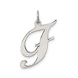 Sterling Silver Initial J Pendant, Script Letter Charm for Women or Unisex Wear
