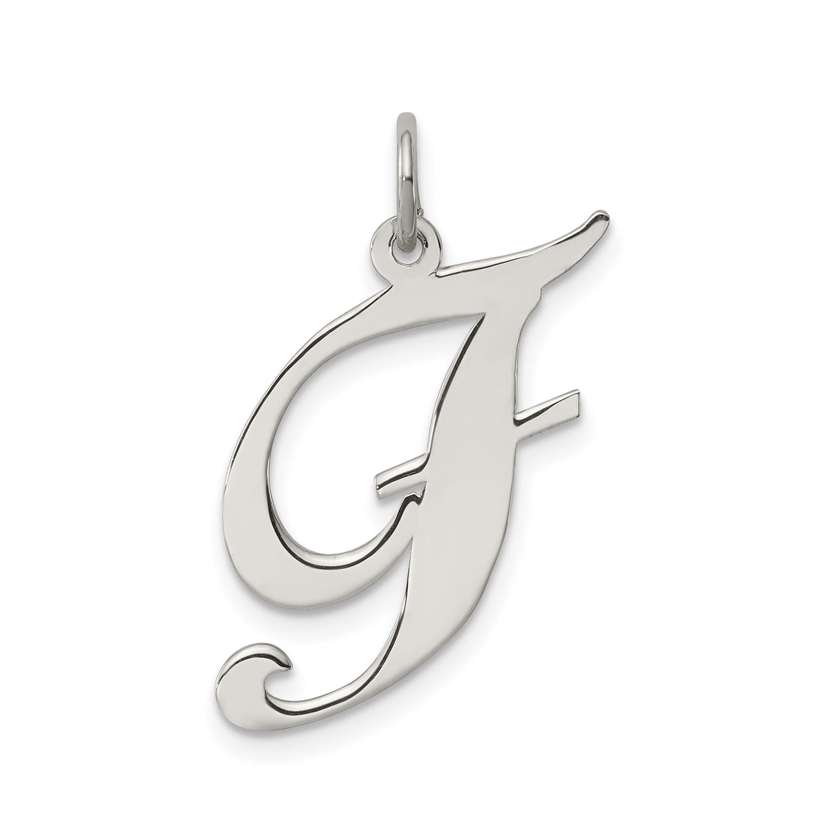 Sterling Silver Initial J Pendant, Script Letter Charm for Women or Unisex Wear