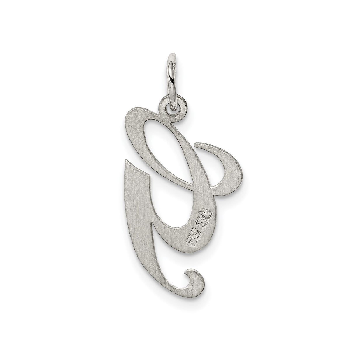 Sterling Silver Script Initial G Pendant, Polished Cursive Letter Charm, Unisex Monogram Jewelry