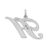 Sterling Silver Script Initial H Pendant, Cursive Letter Charm for Women