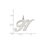 Sterling Silver Script Initial H Pendant, Cursive Letter Charm for Women