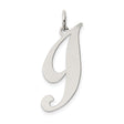 Sterling Silver Letter J Pendant, Script Initial Charm, Polished Alphabet Jewelry for Women or Unisex