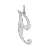 Sterling Silver Letter J Pendant, Script Initial Charm, Minimalist Monogram Jewelry for Women