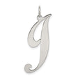 Sterling Silver Letter J Pendant, Script Initial Charm, Minimalist Monogram Jewelry for Women