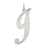 Sterling Silver Letter J Pendant, Script Initial Charm, Minimalist Monogram Jewelry for Women