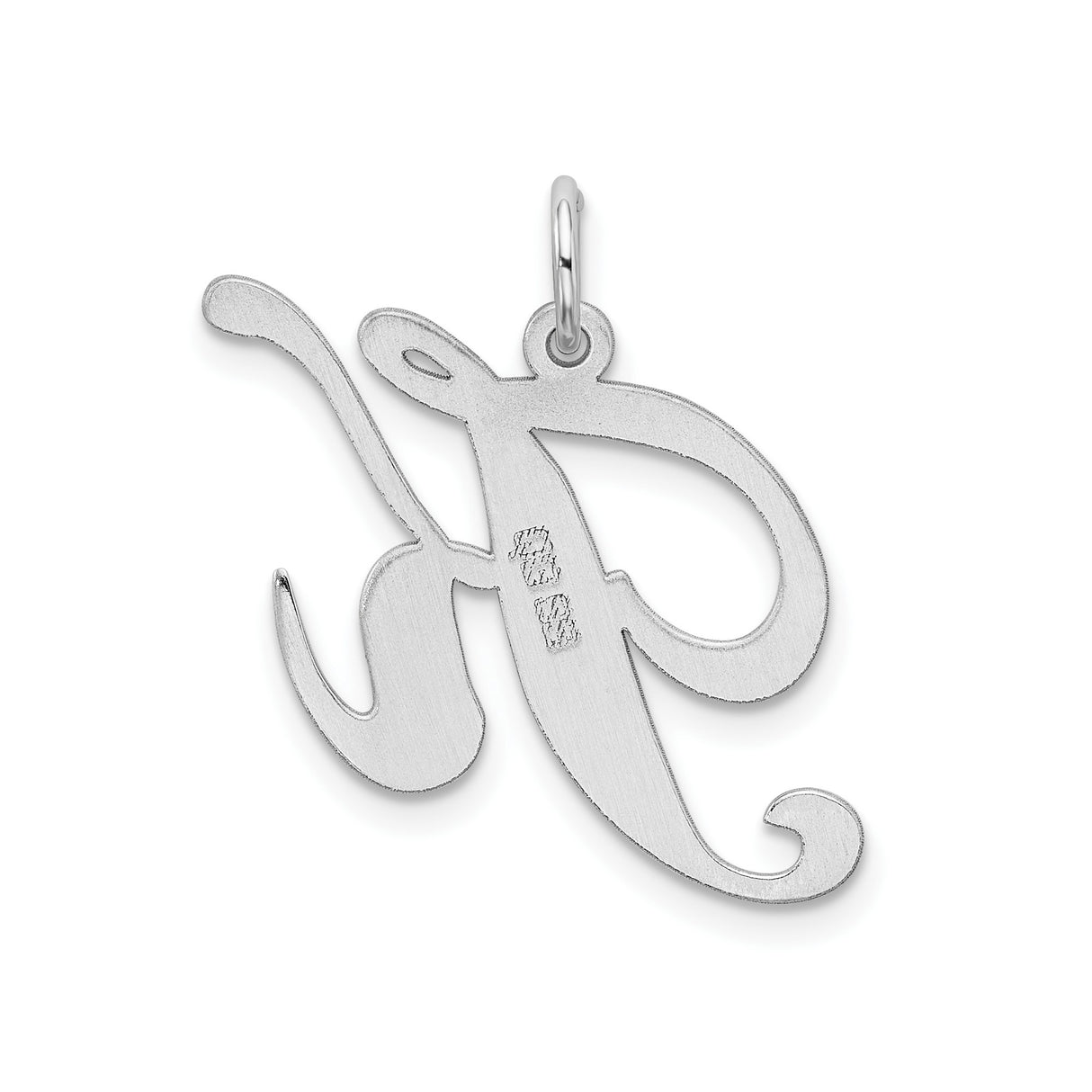 Sterling Silver Script Letter K Pendant, Cursive Initial Charm for Women and Unisex Wear
