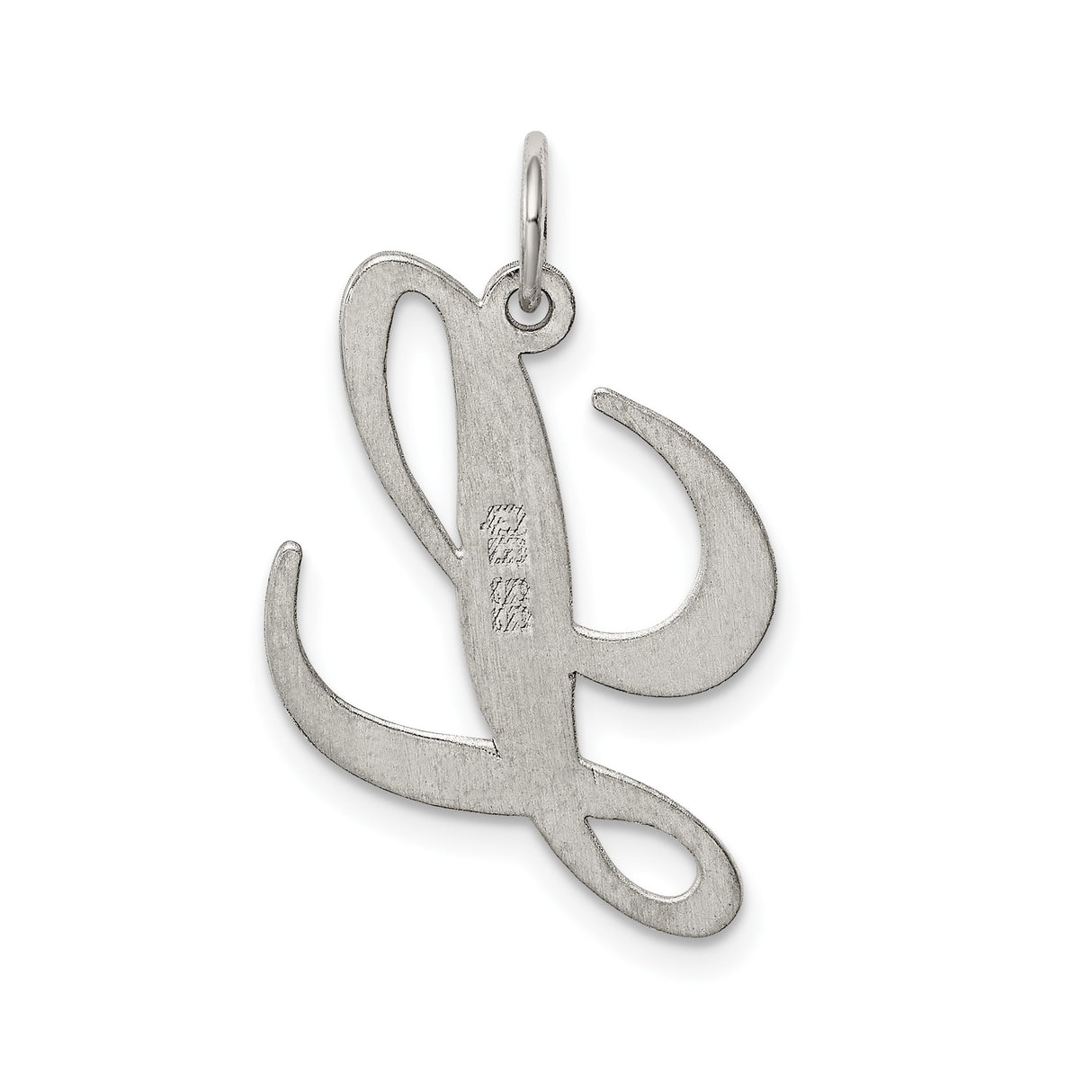 Sterling Silver Initial Pendant, Script Letter L Charm in Cursive Font for Women