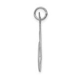 Sterling Silver Script Initial M Pendant with Polished Cursive Letter Design