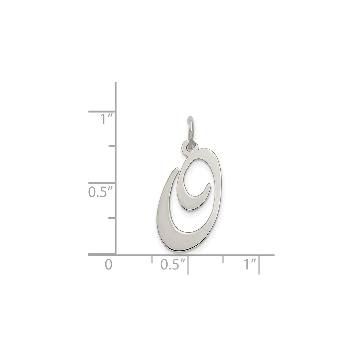 Sterling Silver Abstract Swirl Pendant, Modern Minimalist Fluid Curve Design for Women