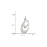 Sterling Silver Abstract Swirl Pendant, Modern Minimalist Fluid Curve Design for Women