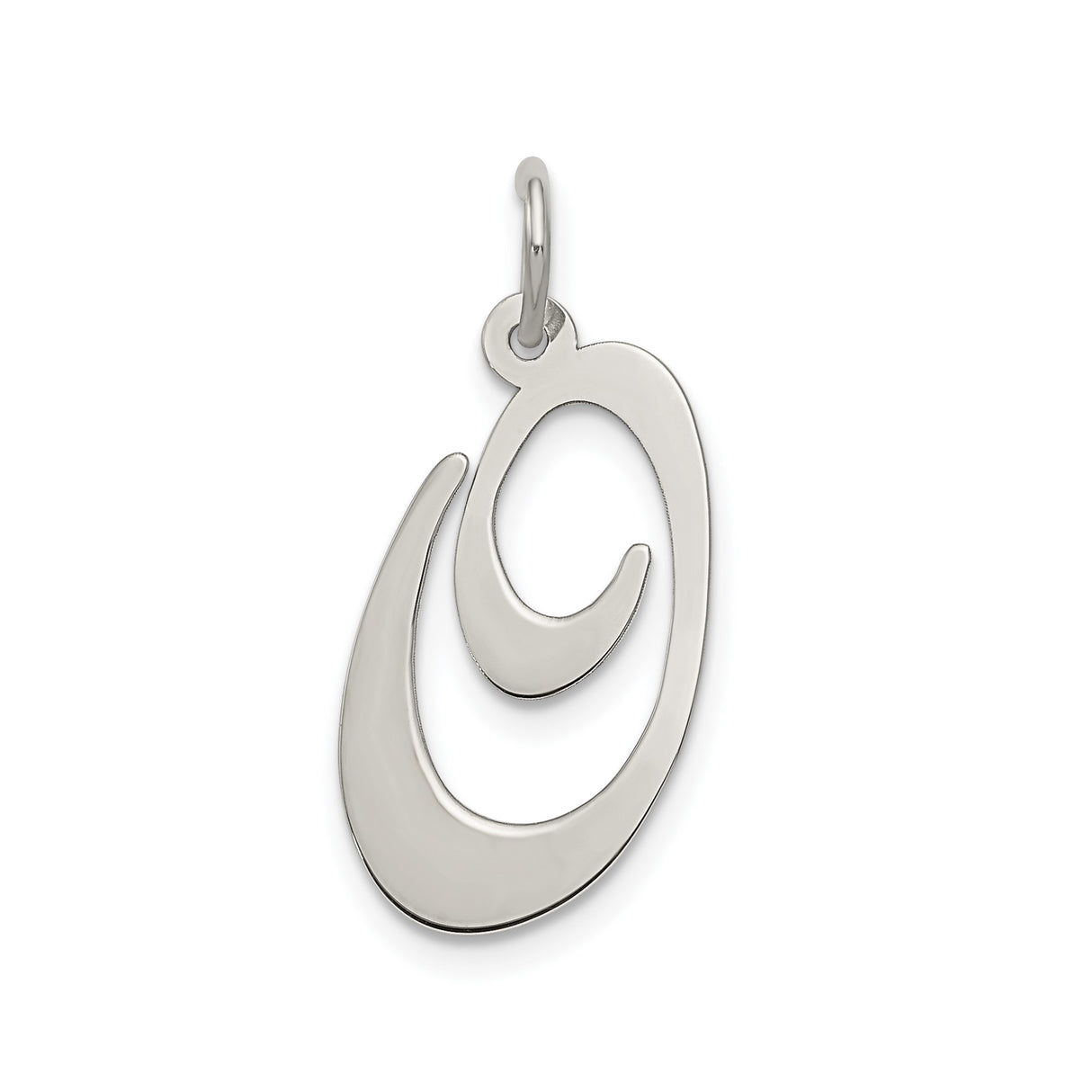 Sterling Silver Abstract Swirl Pendant, Modern Minimalist Fluid Curve Design for Women
