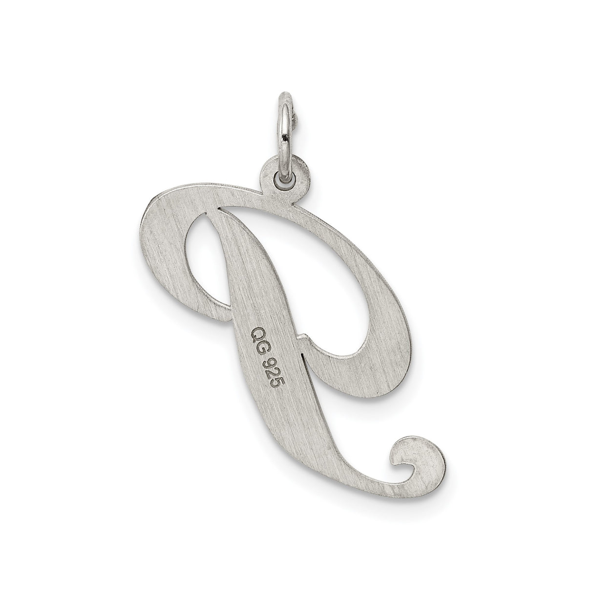 Sterling Silver Initial P Pendant Charm, Script Letter Monogram Jewelry for Women and Unisex Wear