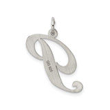 Sterling Silver Initial P Pendant Charm, Script Letter Monogram Jewelry for Women and Unisex Wear