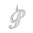 Sterling Silver Initial P Pendant Charm, Script Letter Monogram Jewelry for Women and Unisex Wear