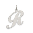 Sterling Silver Letter R Pendant, Script Alphabet Charm in Cursive Monogram Style