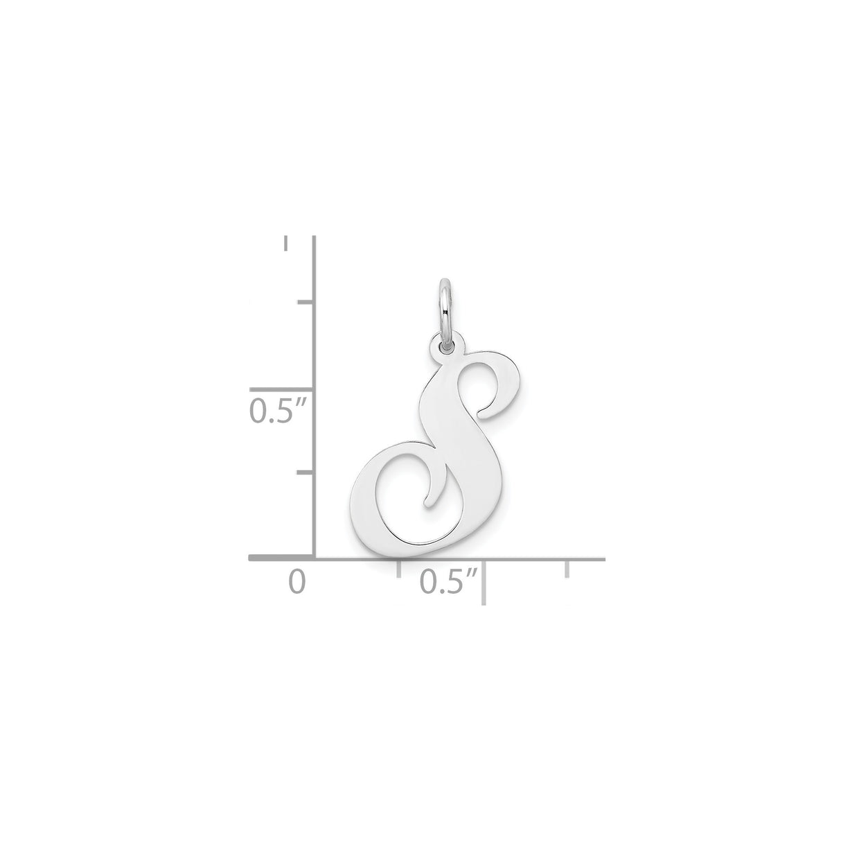 Sterling Silver Letter S Pendant Charm with Polished Cursive Design for Women