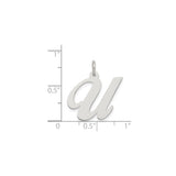 Sterling Silver Initial U Pendant, Script Letter Charm, Minimalist Monogram Jewelry for Women