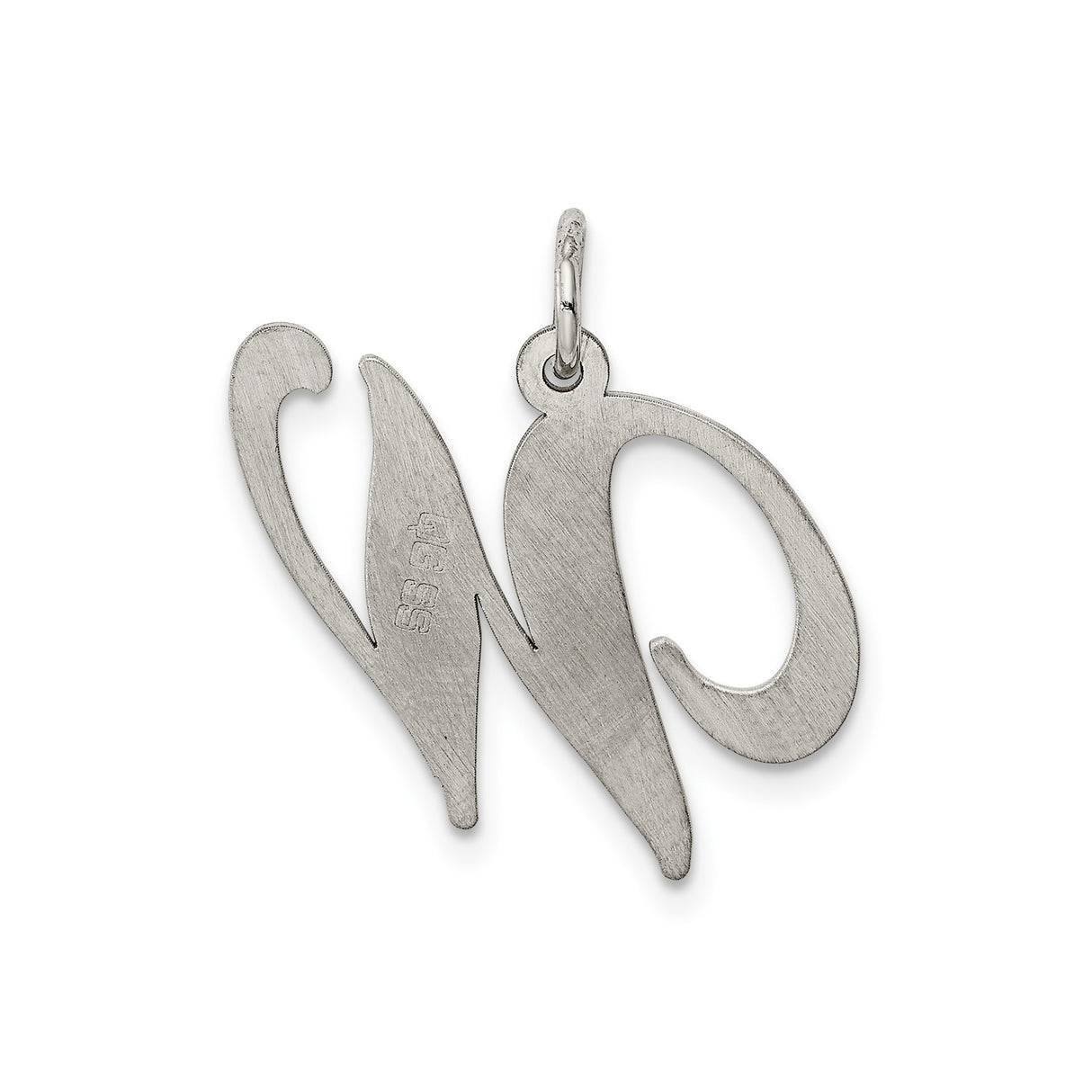 Sterling Silver Initial W Pendant Charm, Script Letter Monogram Jewelry for Women