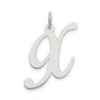 Sterling Silver Initial H Pendant, Script Letter Charm with Polished Finish for Women