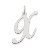Sterling Silver Initial H Pendant, Script Letter Charm with Polished Finish for Women