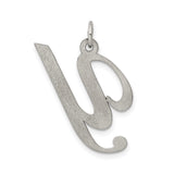 Sterling Silver Letter Y Pendant, Cursive Script Initial Charm for Women or Unisex Wear