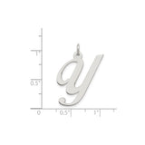 Sterling Silver Letter Y Pendant, Cursive Script Initial Charm for Women or Unisex Wear