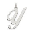 Sterling Silver Letter Y Pendant, Cursive Script Initial Charm for Women or Unisex Wear