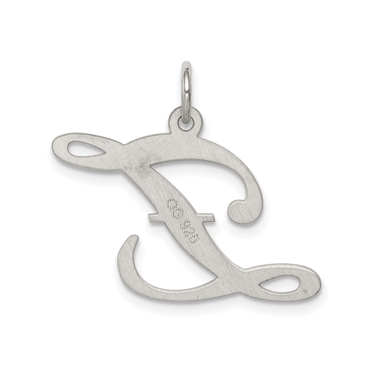 Sterling Silver Initial E Pendant, Script Letter Charm with Cursive Design for Women