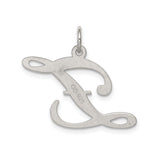 Sterling Silver Initial E Pendant, Script Letter Charm with Cursive Design for Women