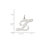 Sterling Silver Initial E Pendant, Script Letter Charm with Cursive Design for Women