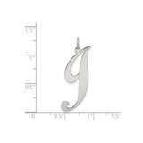 Sterling Silver Letter J Pendant, Script Initial Charm, Minimalist Monogram Jewelry for Women
