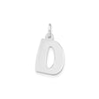Sterling Silver Initial D Pendant, Polished Block Letter Charm, Unisex Monogram Jewelry
