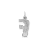 Sterling Silver Lowercase F Pendant, Polished Initial Charm, Modern Monogram Design