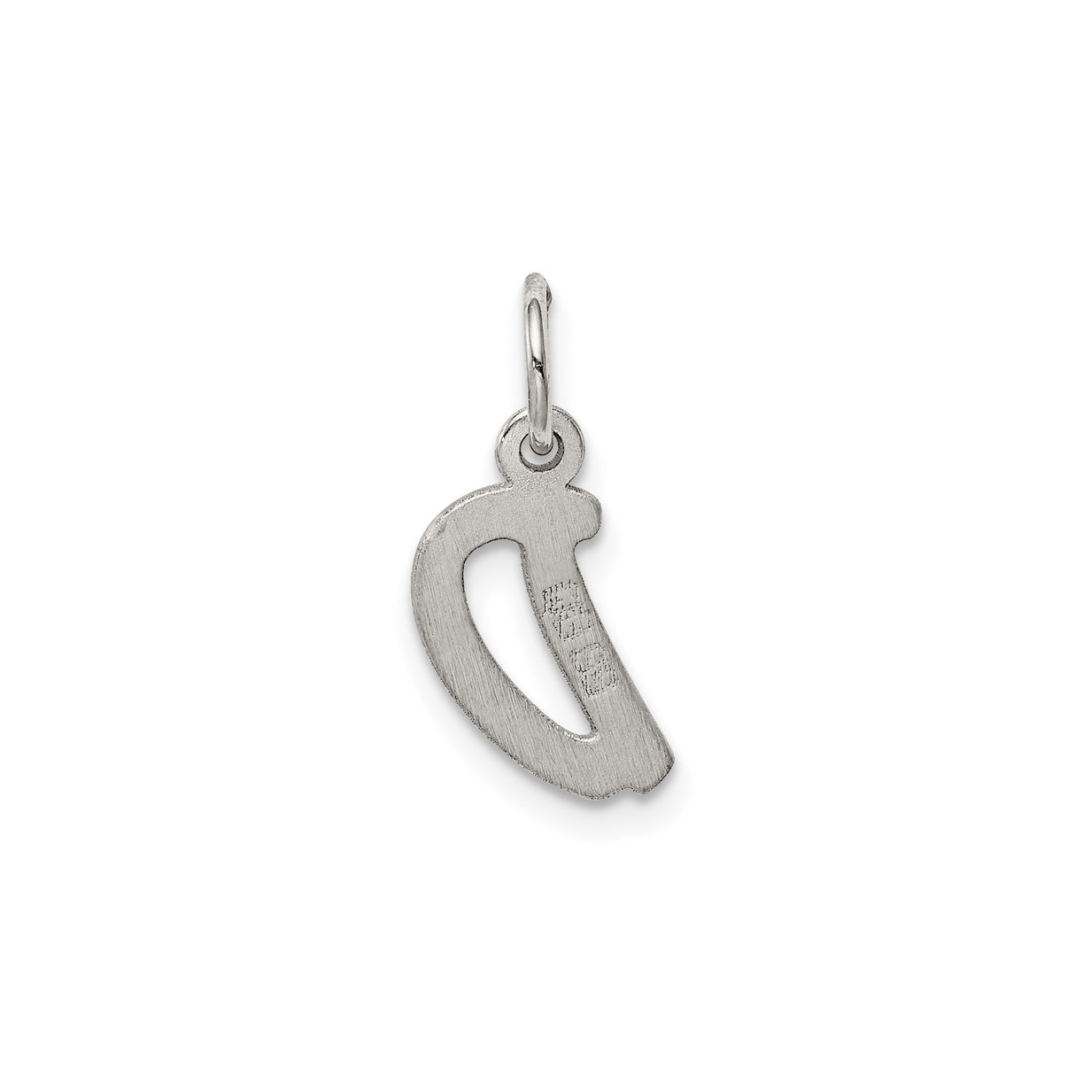 Sterling Silver Initial D Pendant Charm, Polished Script Letter Jewelry for Women or Unisex Wear