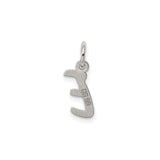 Sterling Silver Letter E Pendant Charm, Script Capital Alphabet, Monogram Style for Women or Unisex