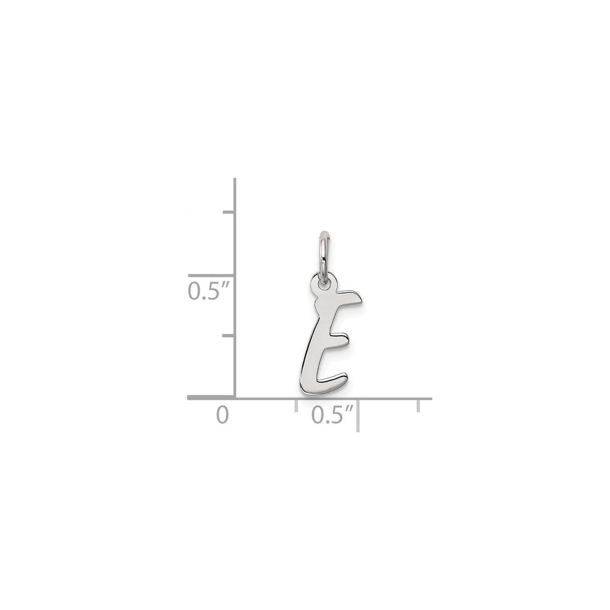 Sterling Silver Letter E Pendant Charm, Script Capital Alphabet, Monogram Style for Women or Unisex