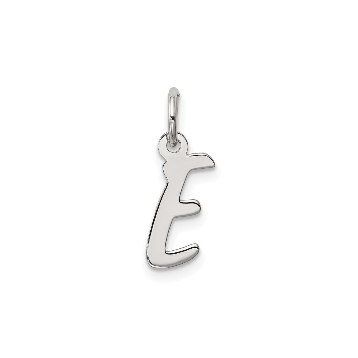Sterling Silver Letter E Pendant Charm, Script Capital Alphabet, Monogram Style for Women or Unisex