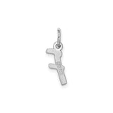 Sterling Silver Letter F Pendant Charm, Polished Script Initial Jewelry for Women or Unisex