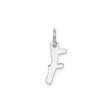 Sterling Silver Letter F Pendant Charm, Polished Script Initial Jewelry for Women or Unisex