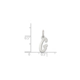Sterling Silver Initial G Pendant Charm, Script Letter Monogram Jewelry
