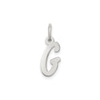 Sterling Silver Initial G Pendant Charm, Script Letter Monogram Jewelry